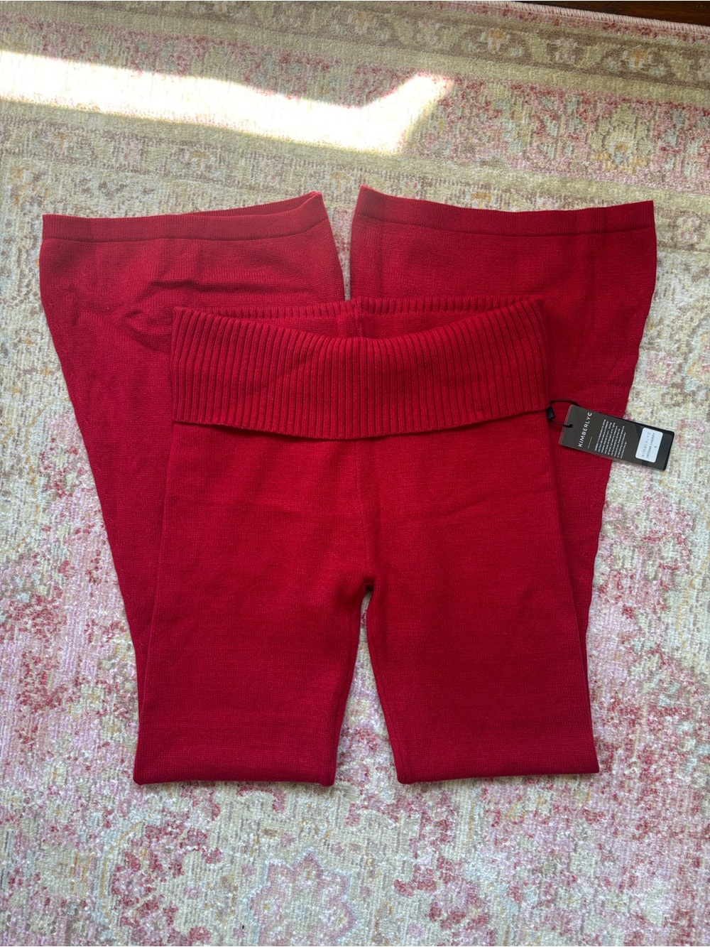 NWT \\ sweater knit foldover flare pants